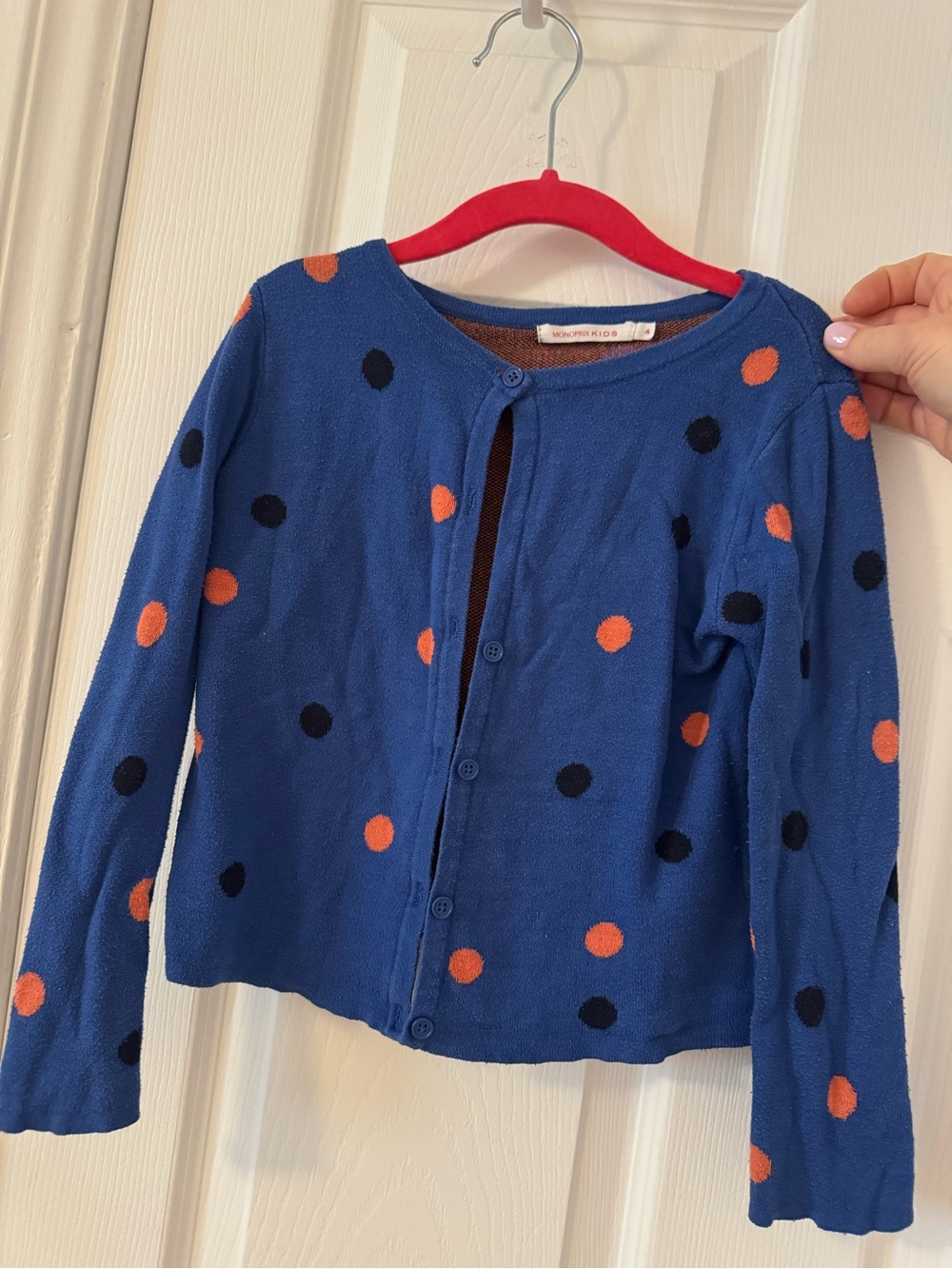 Monoprix Kids Polka Dot Button Cardigan GUC